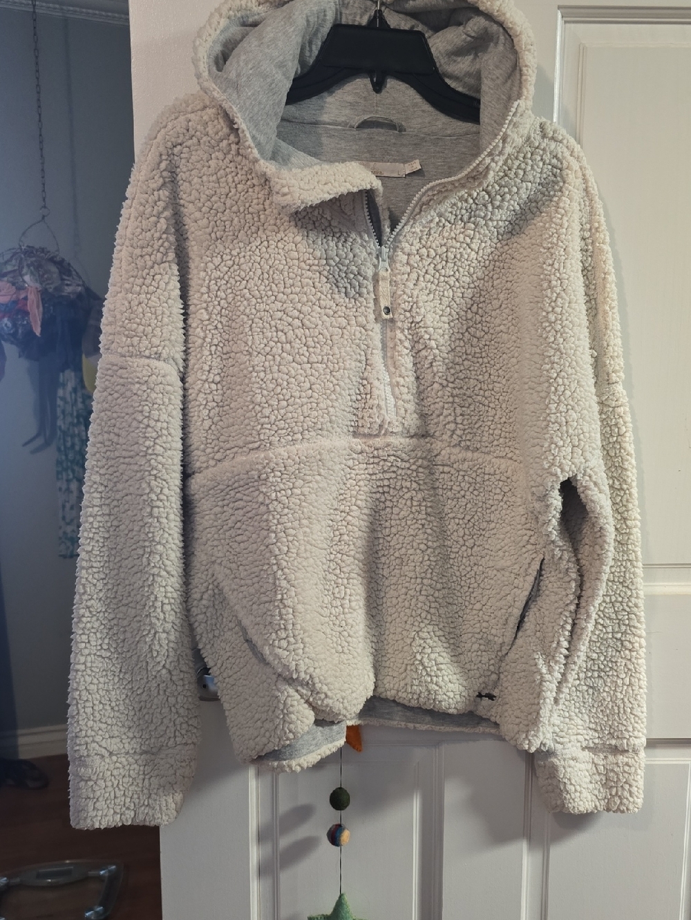 Prana Cream Sherpa Half-Zip Pullover